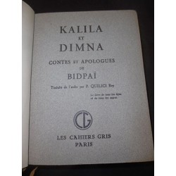 Kalina et Dimna contes et apologues de Bidpaï   (envoi)