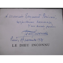 Le dieu inconnu (envoi à Raymond Poincaré)