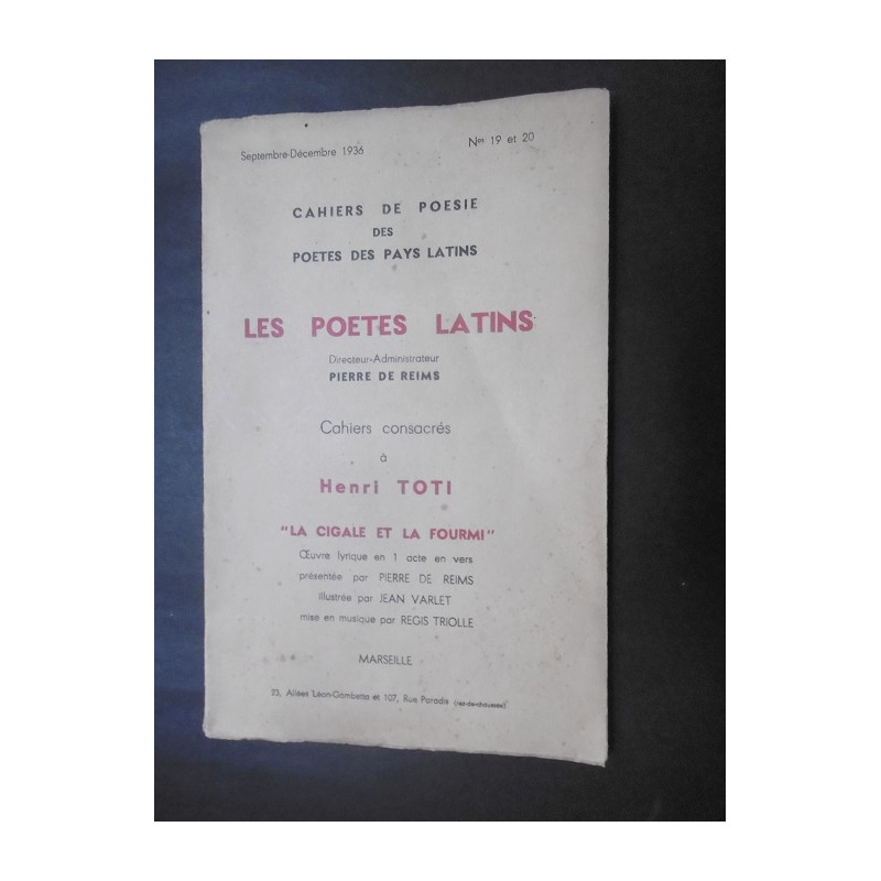 les poetes latins -cahiers consacres à Henri toti